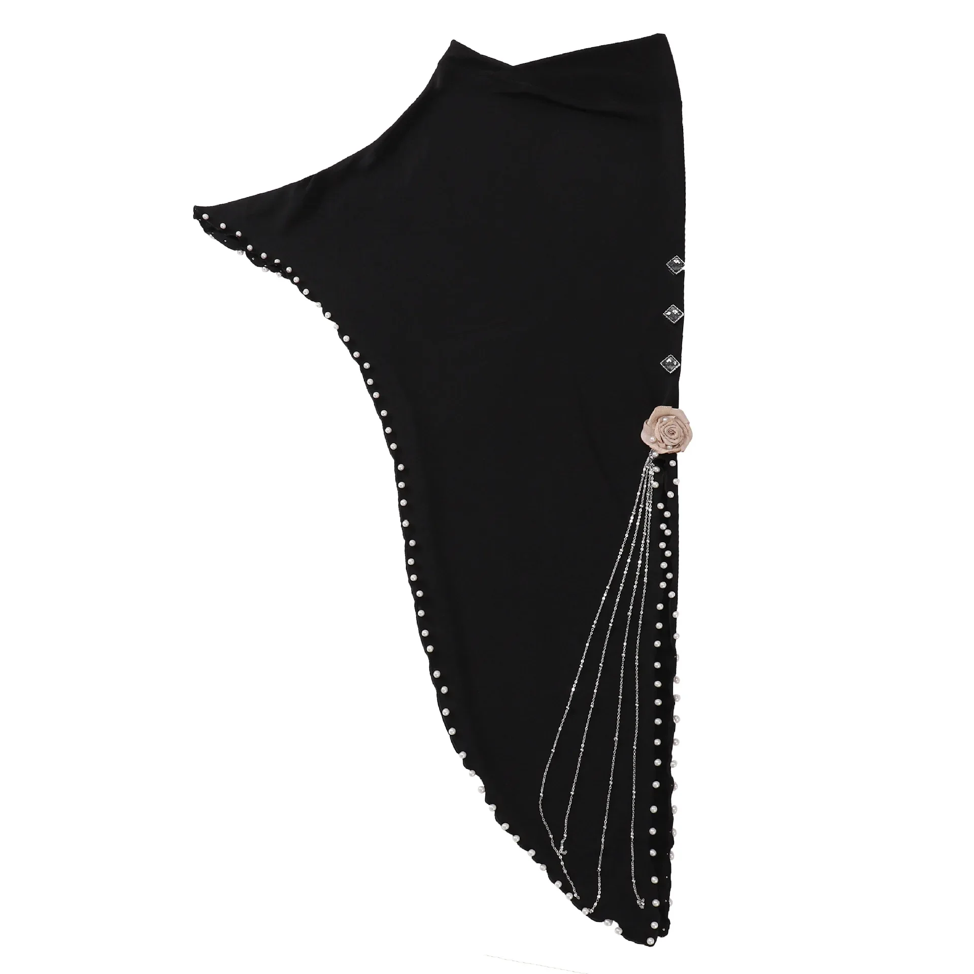 Flower Beading Amira Muslim Hijab Women Islam Headscarf Turban Pull On Ready Made To Wear Instant Head Wrap Niqab Nikab Khimar