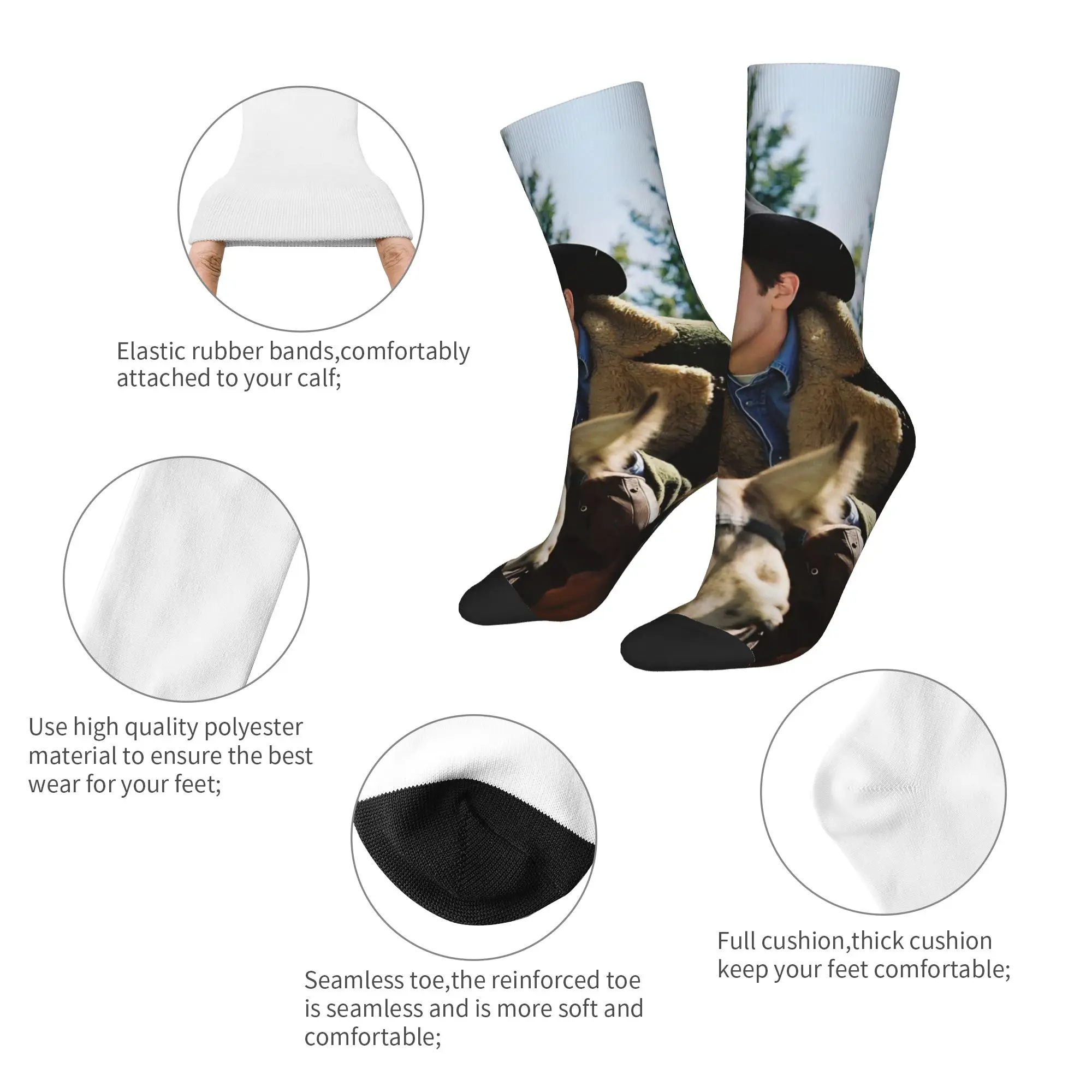 Winter Warm Funny Men's Women's Jake Gyllenhaal Actor Socks  Sweat Absorbing Middle Tube Socks