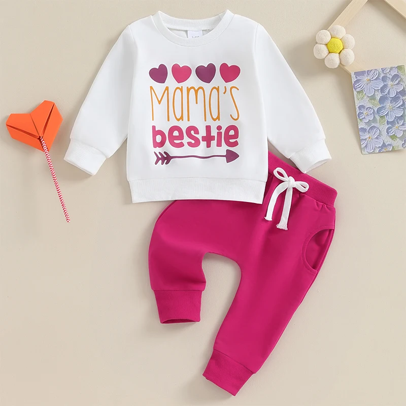 2023-10-23 Lioraitiin 3M-3Y Newborn Baby Girl Outfits Sweatshirt Pants 2pcs Set Infant Winter Clothes Toddler Sweatsuit Suit