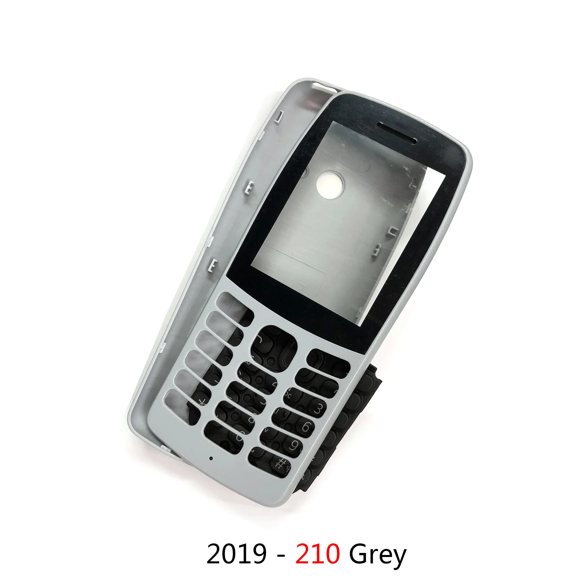 Nokia 205 201 210 302 için konut ön kapak krom çerçeve kılıf + arka kapak/pil bölmesi kapağı + tuş takımı