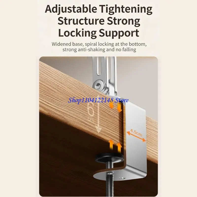 

P9FA Universal Clamp Stand Aluminum Alloy Foldable 4 Axises Adjustment and 360° Rotations for Tablets and Phones