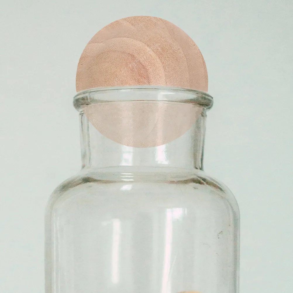 6Pcs Wooden Sphere Jar Stopper Glass Container Round Ball Sealers for Bottles Jars Carafes Fresh Keeping Glass Jar Round Balls