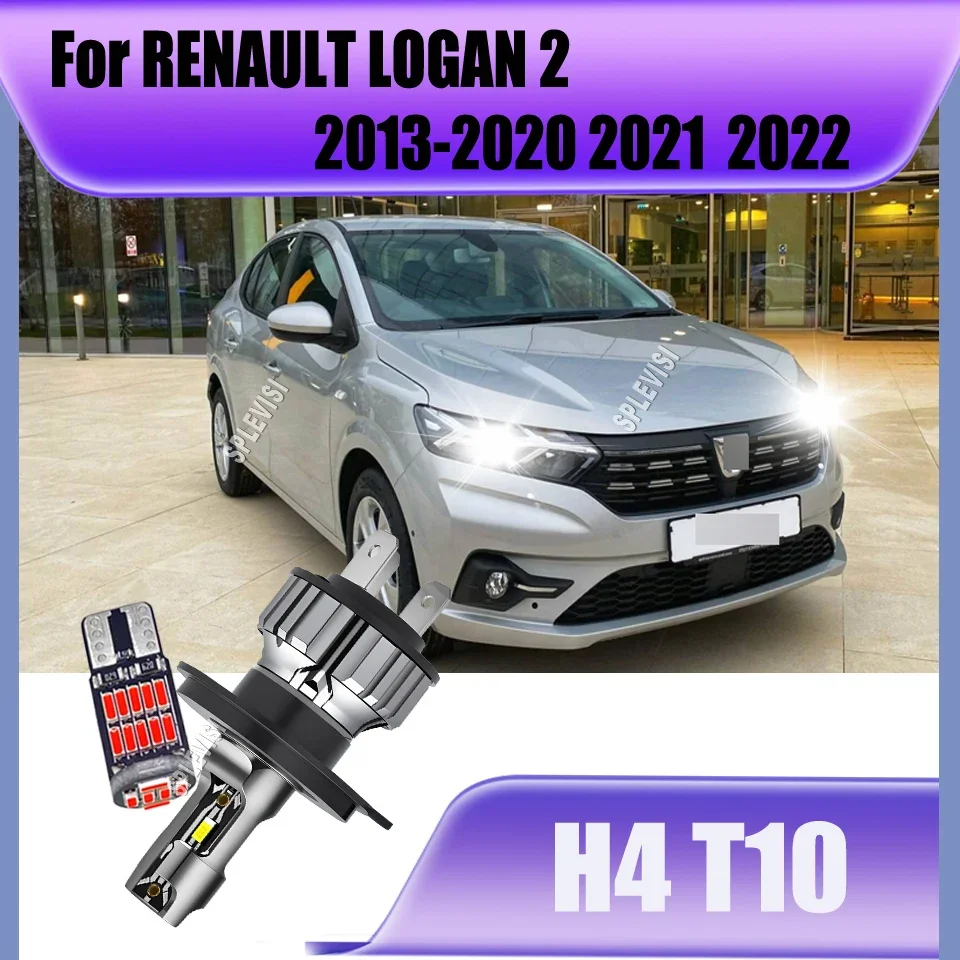 6000K LED Headlight HID White H4 Replacement Car Light 150W/Pair For RENAULT LOGAN 2 2013 2014 2015 2016 2017 2018 2019-2022