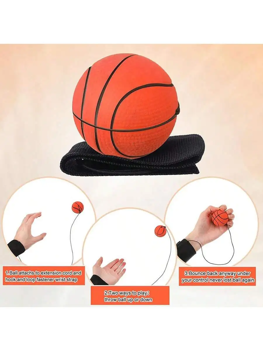 La bola boomerang lanzada a mano ejercita la capacidad de reacción y la coordinación entre mano, ojo y cerebro, bola elástica para la muñeca con cuerda.