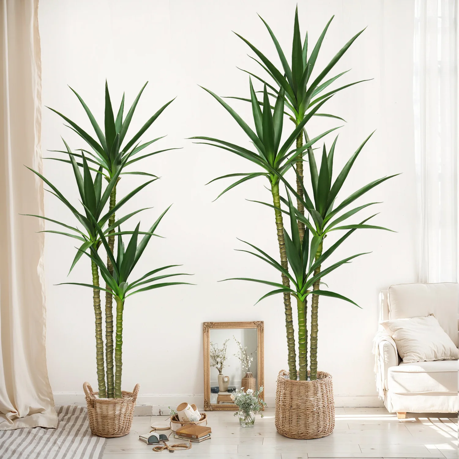 Large Artificial Tropical Plant Gladioulus Bonsai Indoor Fake Green Agave Potted Floor Decor