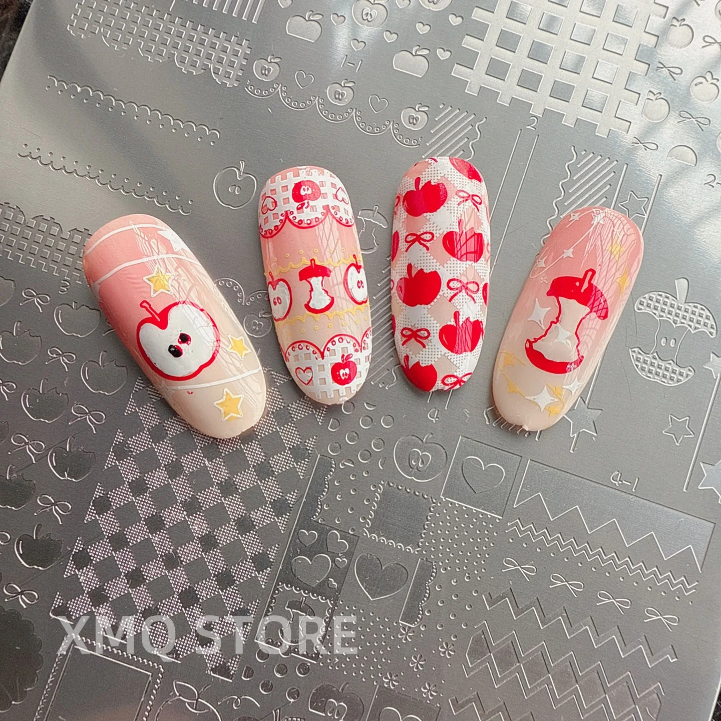 XMQ NAIL ART STAMPING PLATES APPLES TEMPLATES FLOWERS IMAGEPLATE