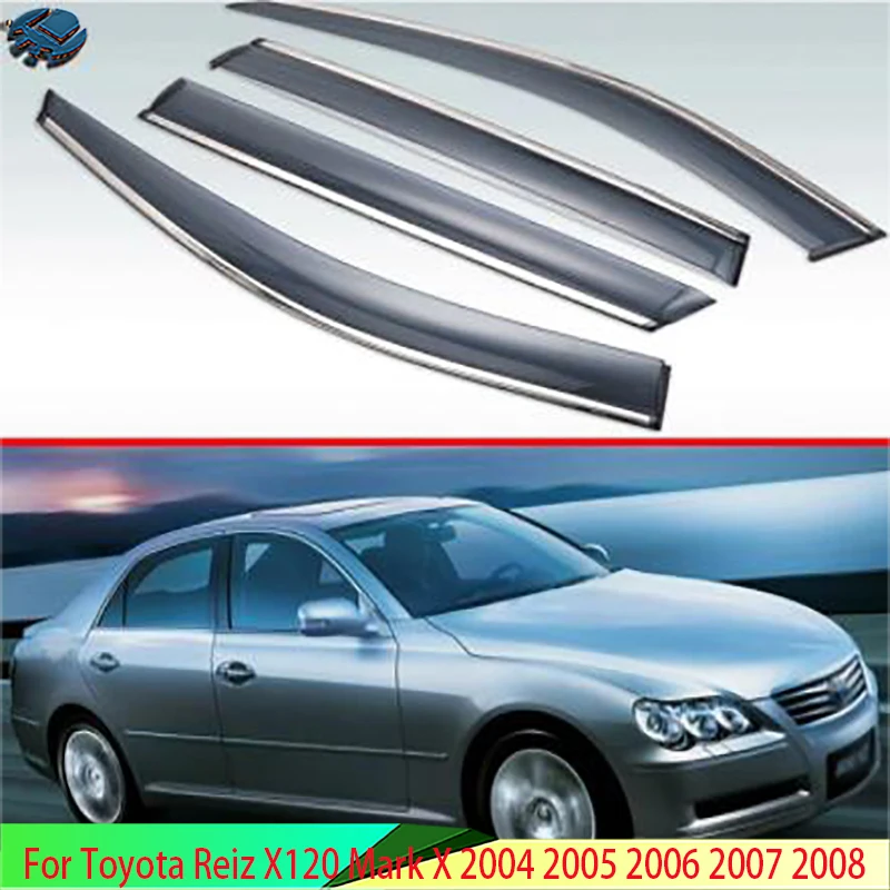 

For Toyota Reiz X120 Mark X 2004 2005 2006 2007 2008 Plastic Exterior Visor Vent Shades Window Sun Rain Guard Deflector 4pcs