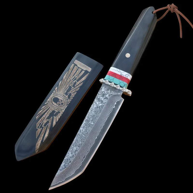 سكين تزوير عالي الصلابة VG 10 Maersk صغير مستقيم للاستخدام الخارجي حاد للتخييم سكين فواكه للدفاع عن النفس