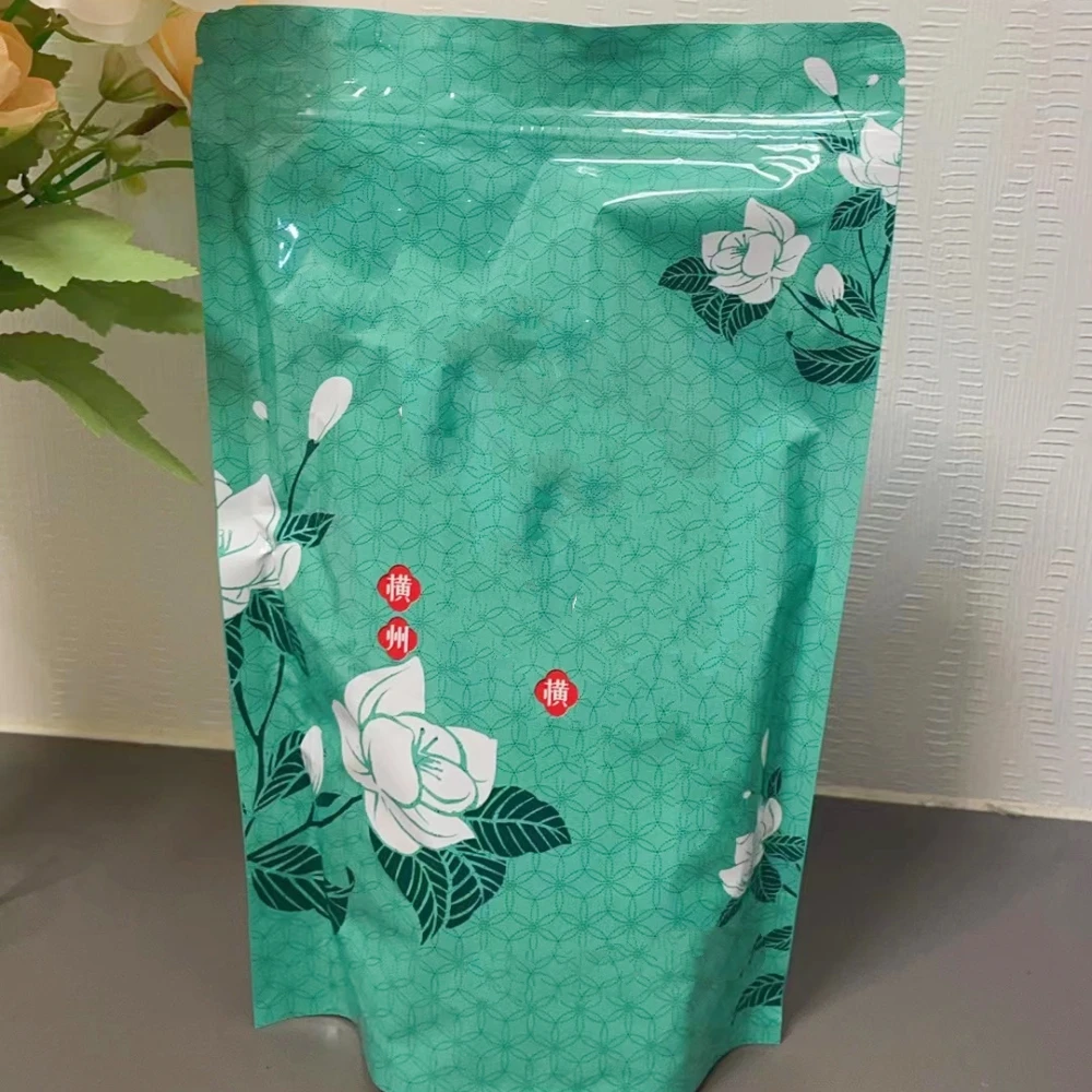 250g/500g Chinese Jasmine Flower Tea Pot Zipper Bags Jasmine Flower Green Tea Recyclable Sealing No Packing Bag