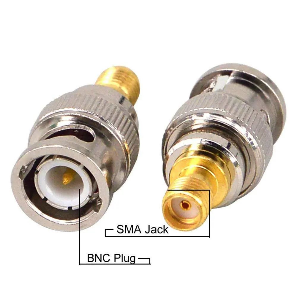 อะแดปเตอร์ชุดอะแดปเตอร์ SMA TO BNC RF ตัวผู้ตัวเมียตัวเมียตัวเชื่อมต่อโคแอกเซียลปลั๊กตัวผู้กับตัวเมีย (RF) 1/4/6/12/24ชิ้น