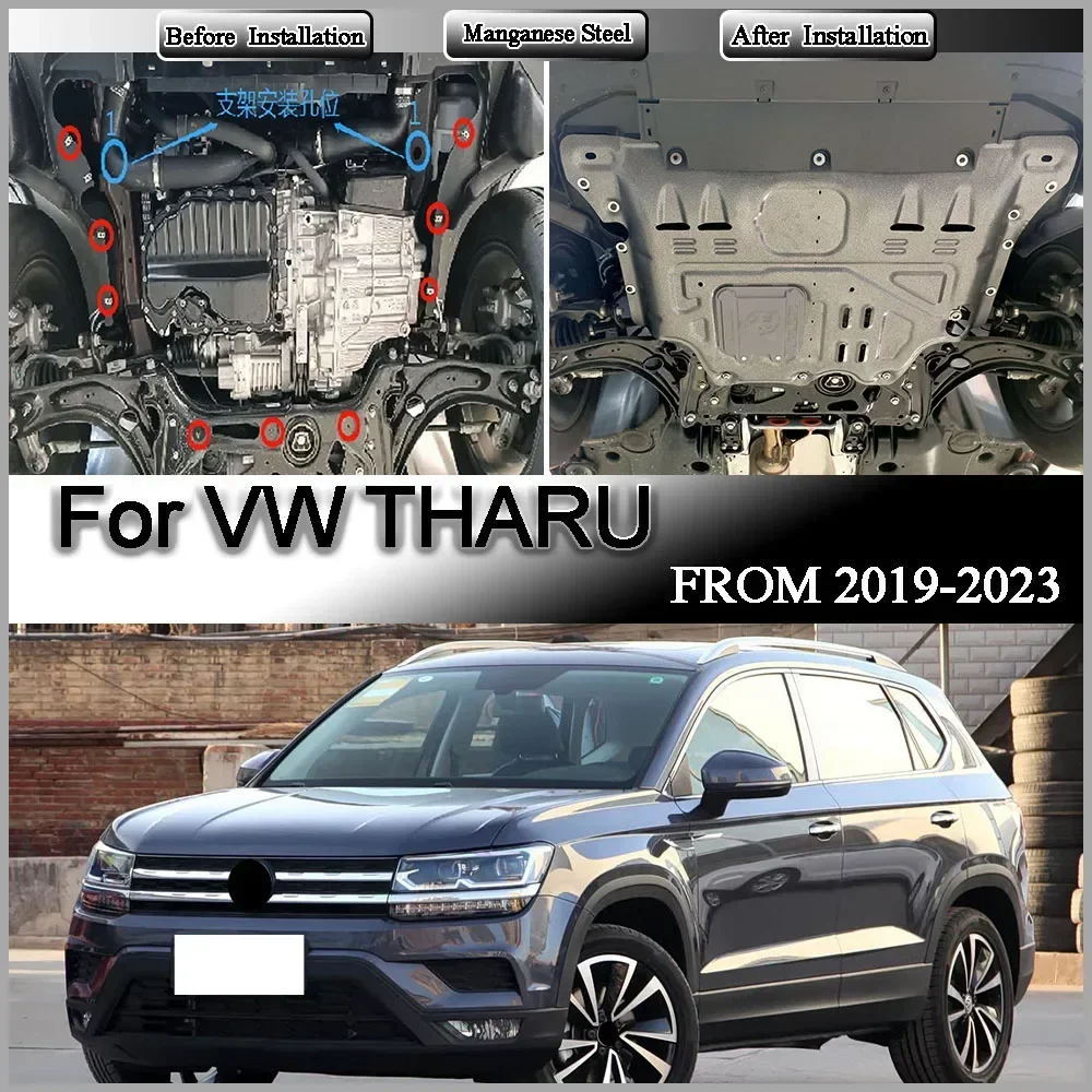 Autozubehör Schwarze Unterbodenschutzplatte Schmutzfänger Spritzschutzblech Kotflügelplatte für VW THARU 2019-2023 1.4T 2.0T