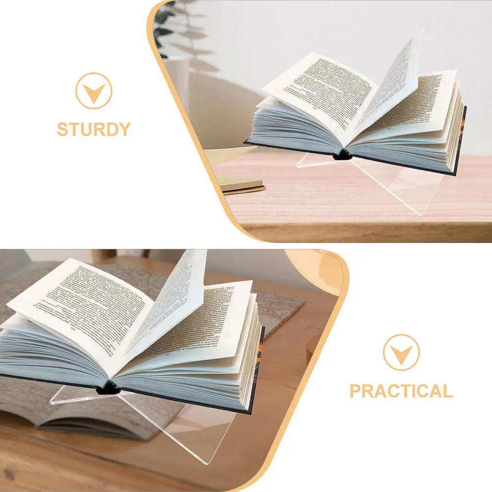 

2 Pcs Acrylic Bookshelf Clear Stands for Display Household Desktop Reading Cases