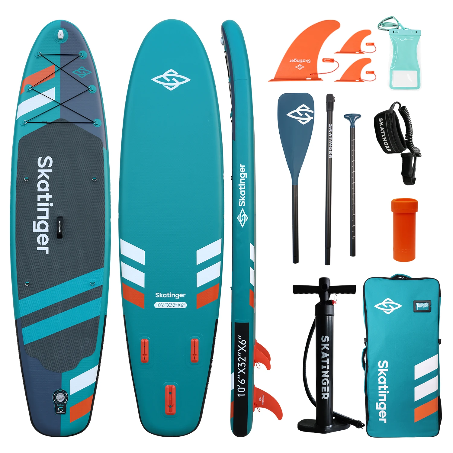 SKATINGER SUP Waterproof Inflatable Paddle Board 10'6