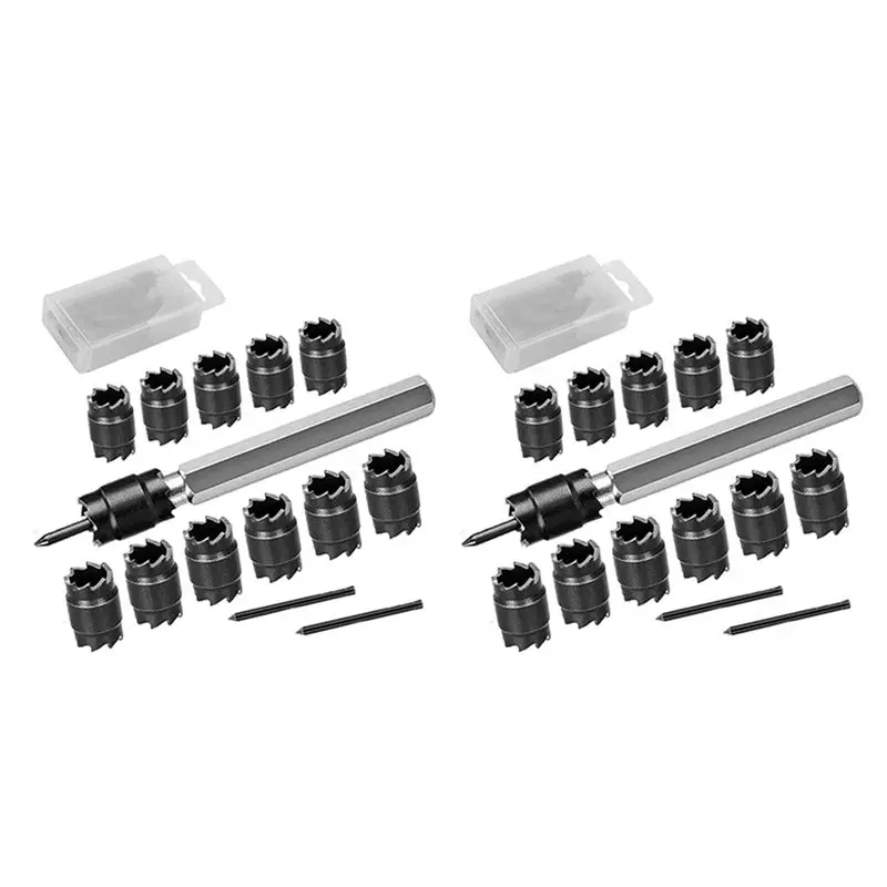 A69E28-Piece Double-Sided 3/8Inch HSS Spot Welding Cutter Set For Electric Drill Spot Welding