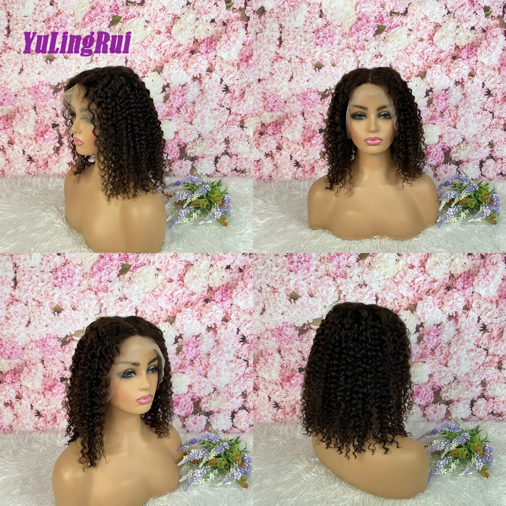 Short Bob Wig  Deep Curly HD 13x4 Lace Frontal Human Hair Wigs Brazilian Remy Pre plucked 13x6 HD Lace Frontal Wig  For Women