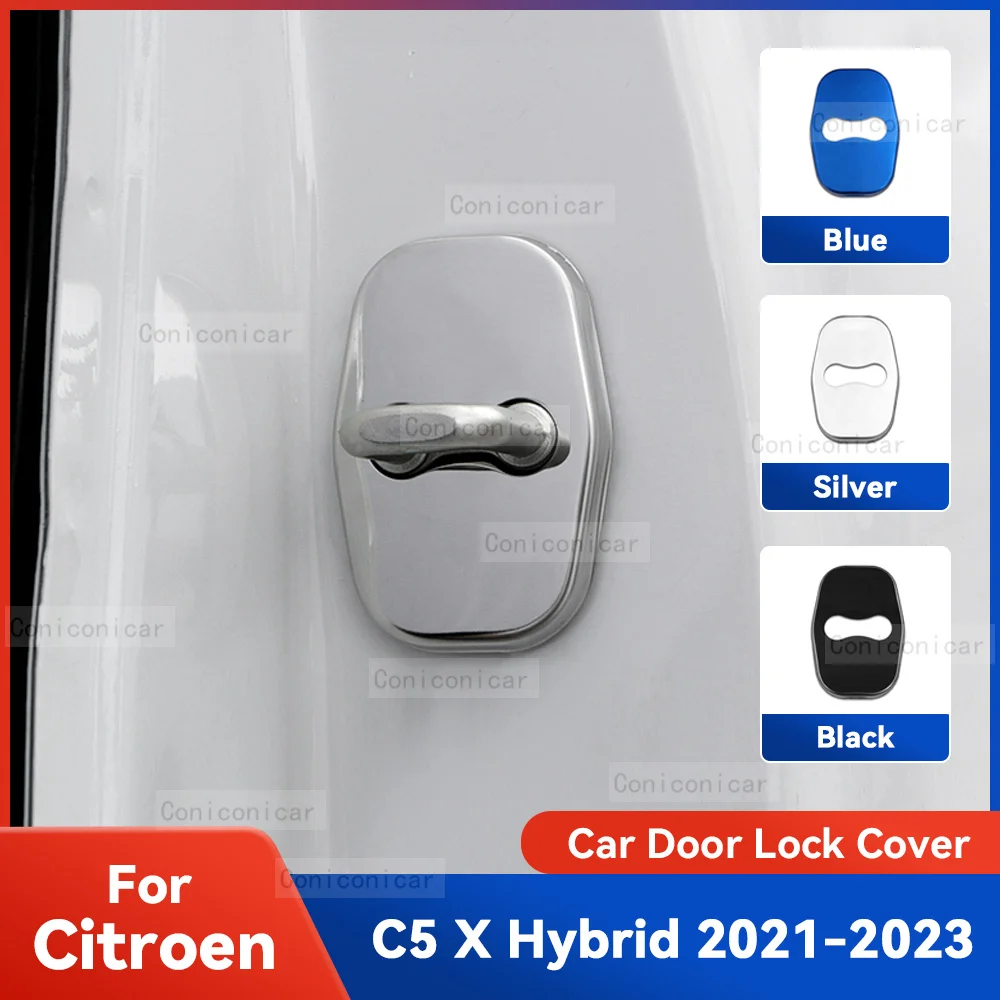 

Auto Car Door Lock Protect Cover Emblems Case Stainless Steel Decoration For CITROEN C5 X HYBRID 2021-2023 C5X Accessories