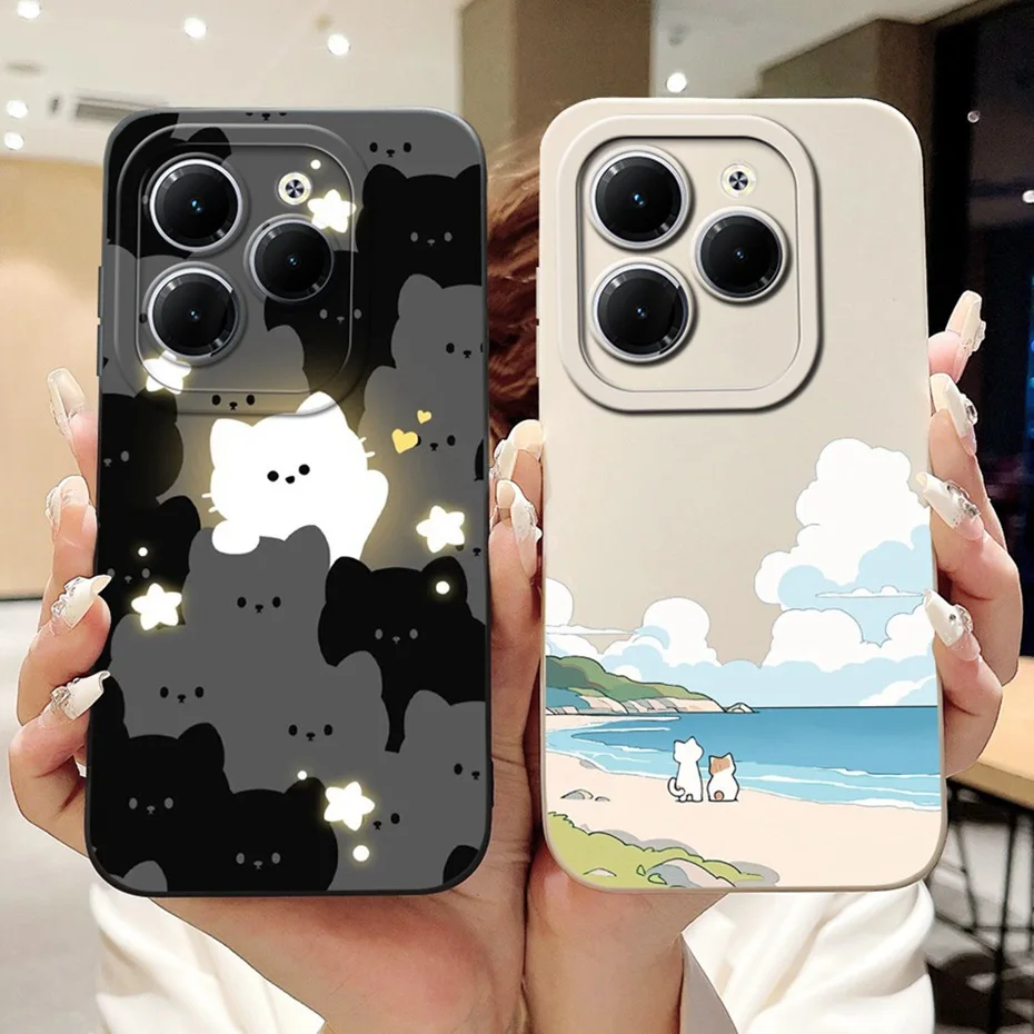 Casing pelindung lensa Infinix Hot 40 / Hot 40 Pro / Hot 40i, pelindung belakang silikon lembut modis untuk Infinix Hot40 40Pro Hot40i