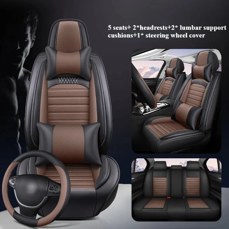 ​​2025 Nappa Leather Car Seat Covers Full Set All-Season For 2015-2024 Mustang Convertible