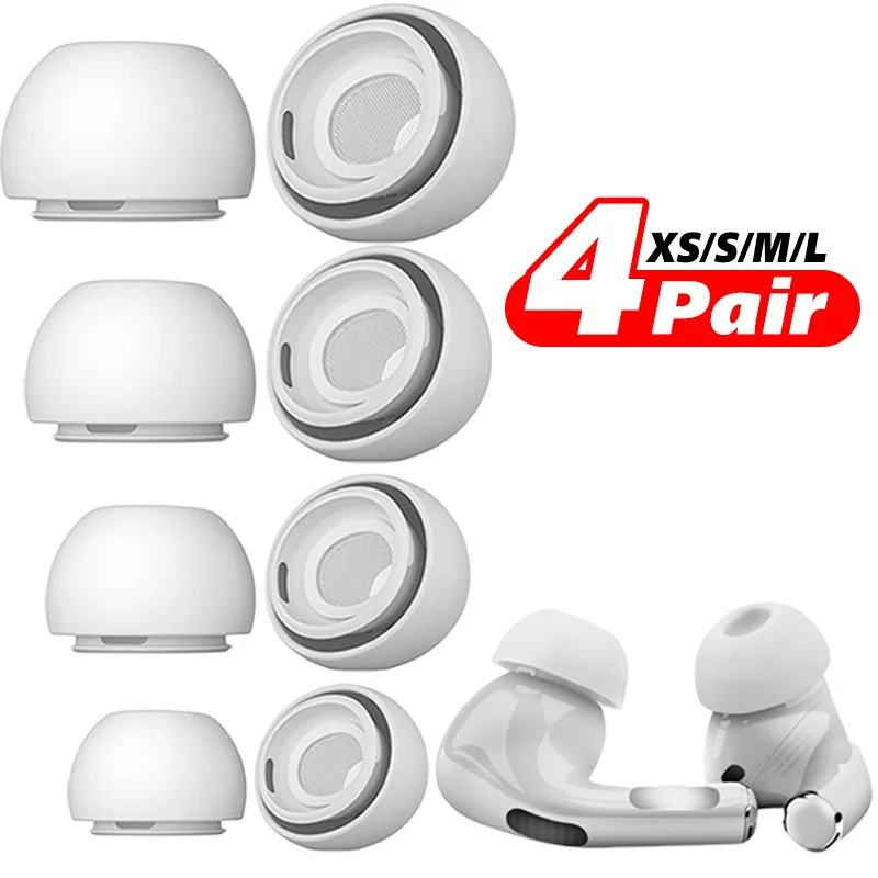 1-4 Pairs Silicone Earphones Tip For Apple AirPods Pro 1 2 Anti-Slip Replacement Earbuds Ear Accessories Soft Silicone Earplugs