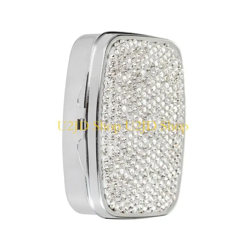 U2JD Crystal Diamonds Pills Case Small Organizers for Travel and Purse