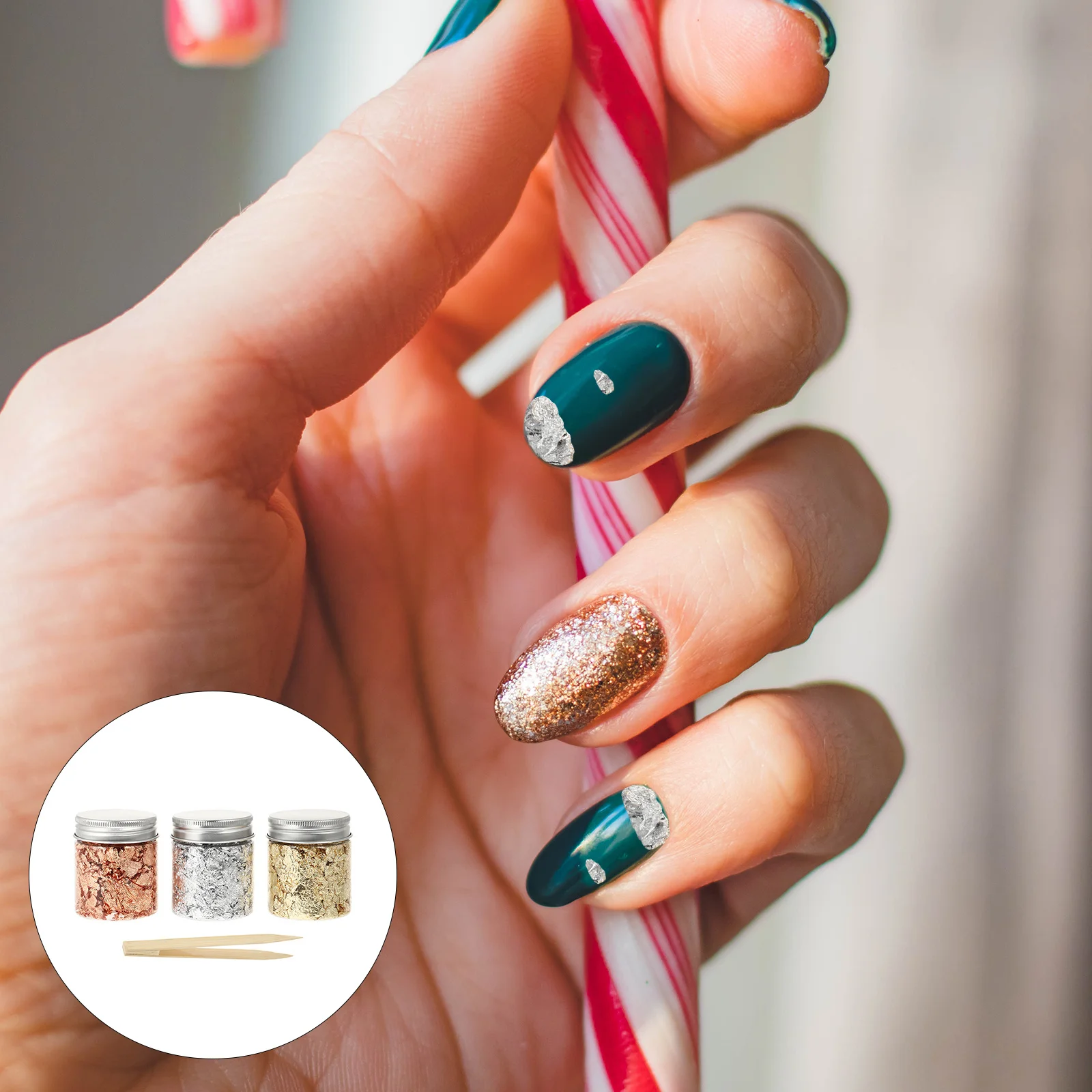 

DIY Nail Glitter Foils Premium Material Decorative Patches Manicure Accessories Party Use Nail Art Foil Flakes