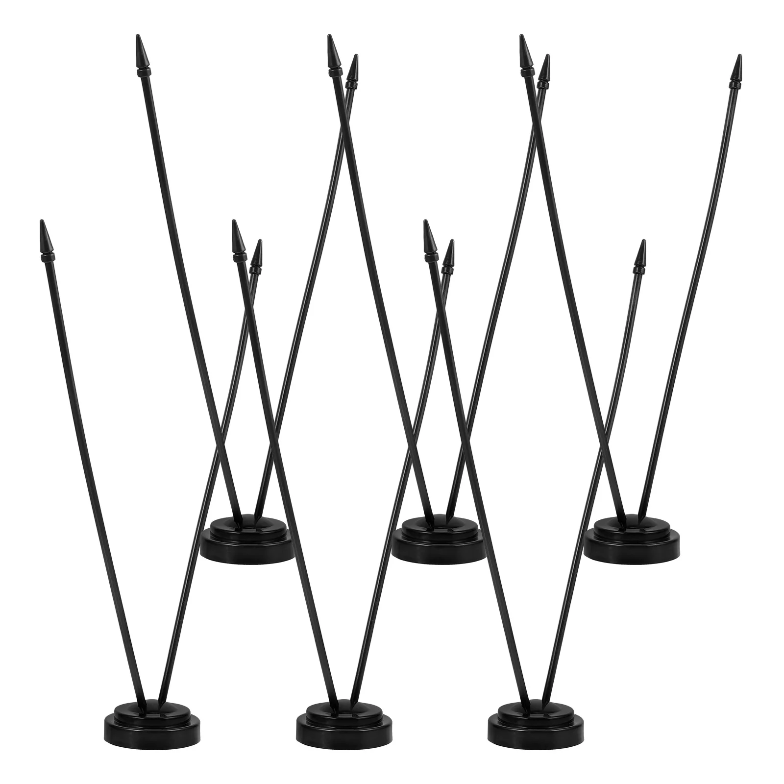 

1 set Flagpole Mini Banner Holder 2 Holes 32cm Rods Black Tips Office Home Decoration Indoor Outdoor Indoor Flag Holder Use