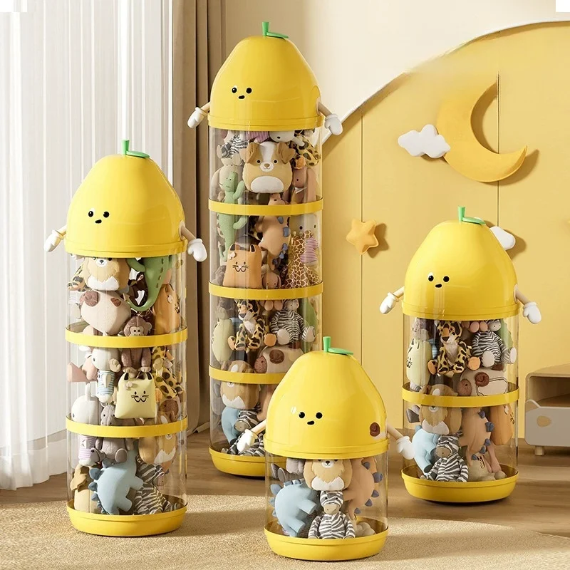 

Doll Storage Bucket Transparent Doll Storage Toy Storage Tube Doll Storage Box Toys Organization Plush Toy Storage New