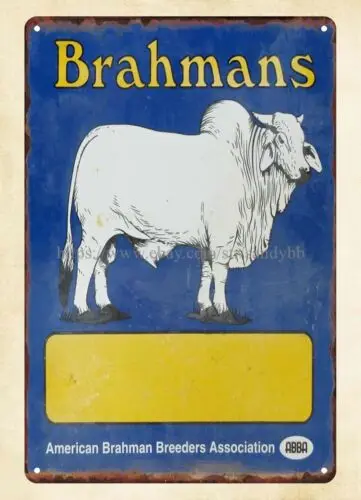 Brahman Breeders Association metal tin sign affordable home accents