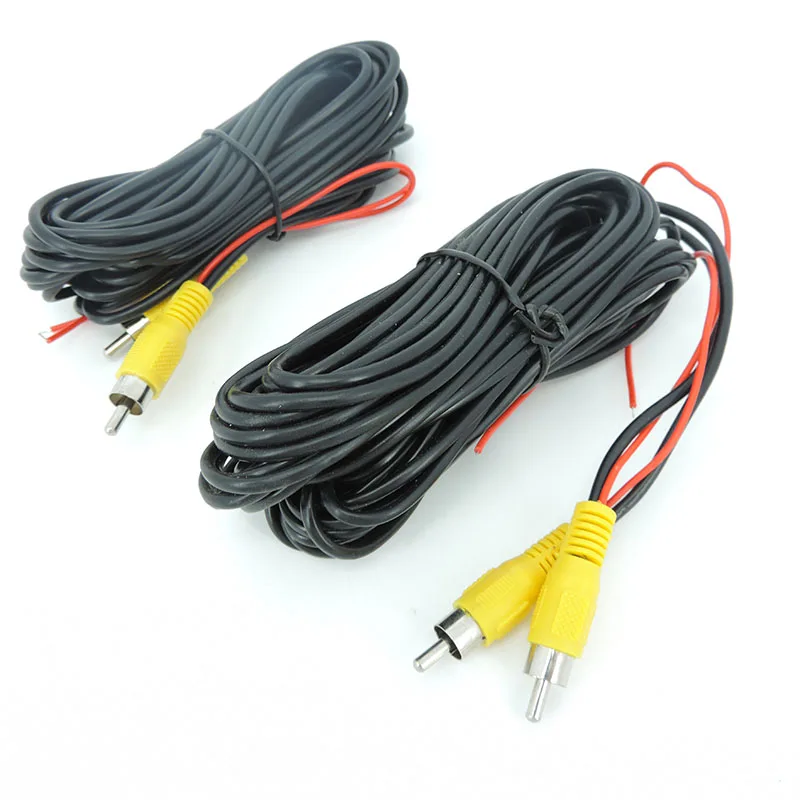Cabo de vídeo rca para câmera de visão traseira de carro, 6/10/15m, adaptador de fio de extensão av para backup, monitor multimídia de carro, cabo dc