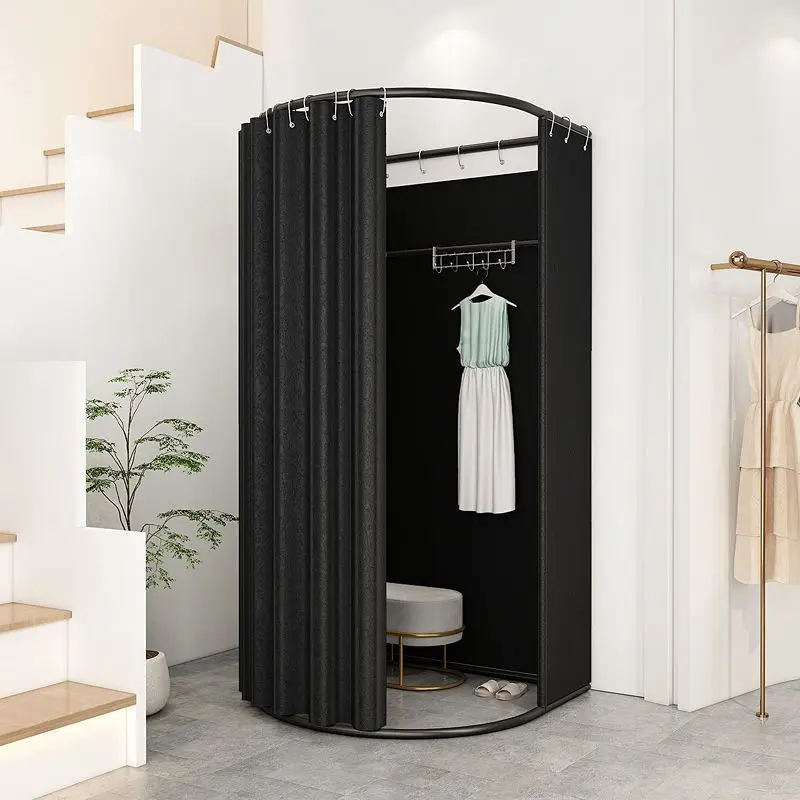 Clothing store shopping mall mobile fitting room door curtain changing room display rack