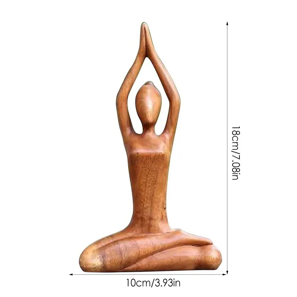 Wooden Yoga Pose Sculpture Abstract Yoga Meditation Statue Hand