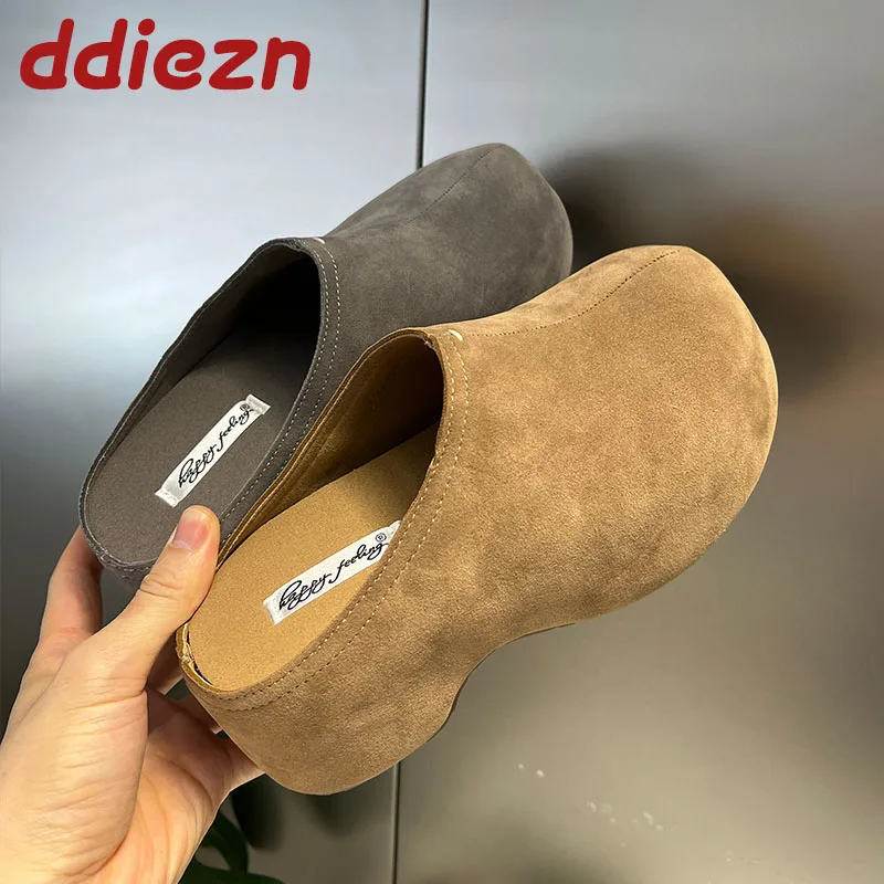 

Новые модные женские тапочки на толстой подошве, сандалии-мюли, уличные женские шлепанцы, женские шлепанцы на каблуке с круглым носком