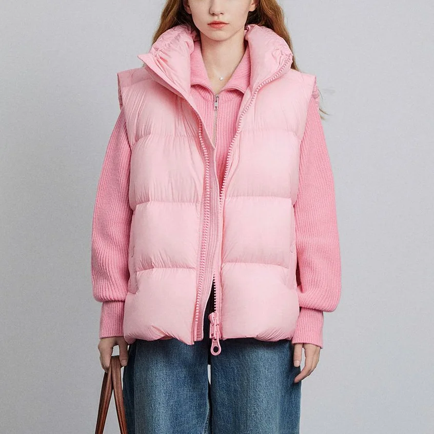 سترة المرأة 2025 جديد الخريف والشتاء ملابس خارجية متعددة الاستخدامات خفيفة وفضفاضة الوقوف طوق الملابس القطنية الدافئة #3