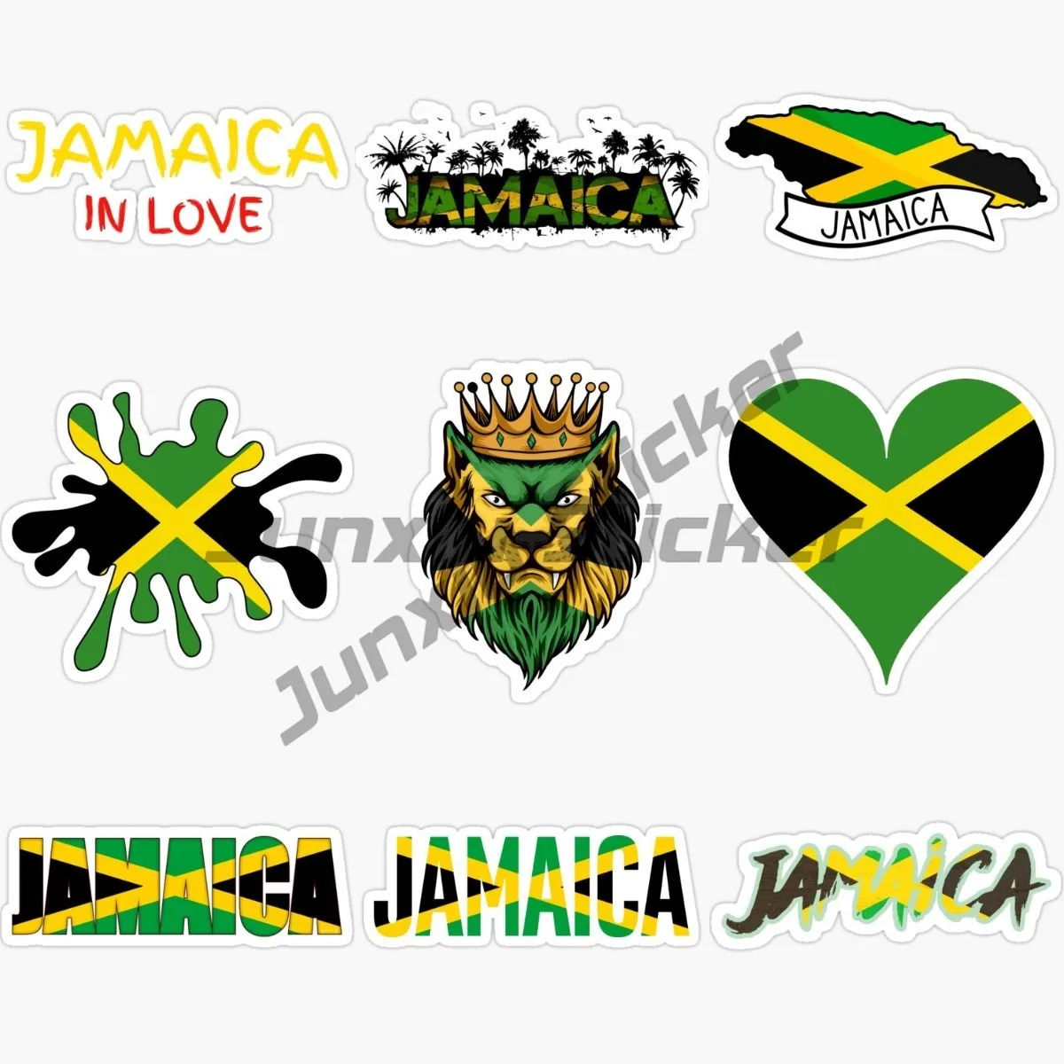 Jamaican National Flag Map National Badge Car Stickers Kayak Scooter Surfboard Motorcycle Bicycle Helmet Adhesive Decal