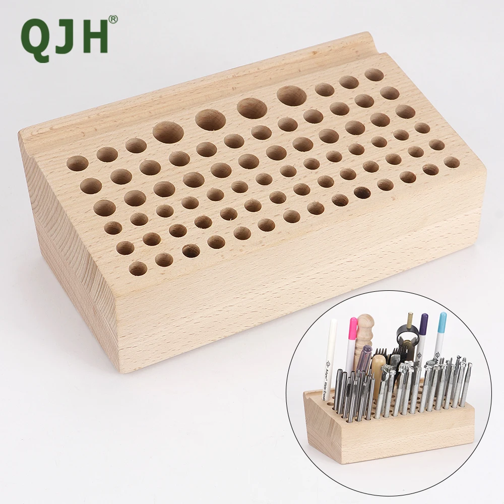 76 Styles Leather Holder Tool Wooden, Professional Leather Punch Craft Tool Rack, Leathercraft Stand Holder Organizer Leather To