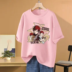 Anime Naruto T-shirt Gaara Printed Men's and Women's T-shirt Leisure Sports Street Student Couple T-shirt