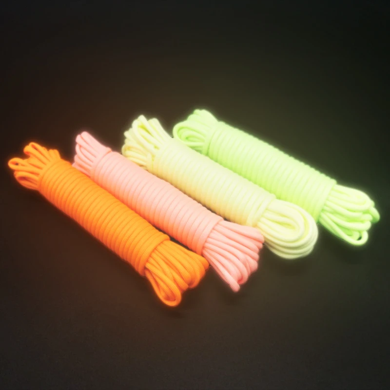 30metres Dia.4mm 9 Strand Core Paracord Multi Outdoor Paracord Luminous Umbrella Rope Outdoor Camping Tent Rope Climbing Safety