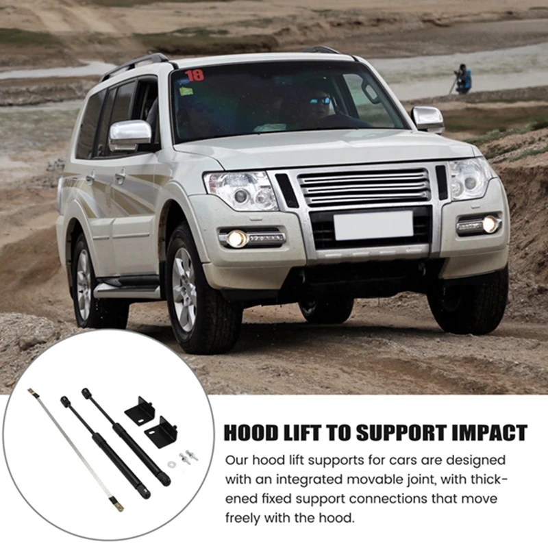 For Mitsubishi Pajero 2006-2016 Hood Engine Support Hydraulic Rod Lifting Strut Spring Shock Absorber Rod Bracket