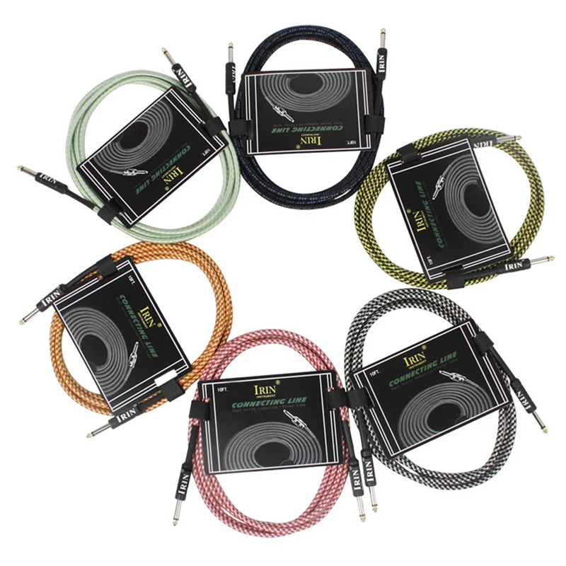 IRIN Guitar Cable Musical Instrument Cable Electric Box Bass Audio Cable Braided Noise Reduction Cable (6 Meters)