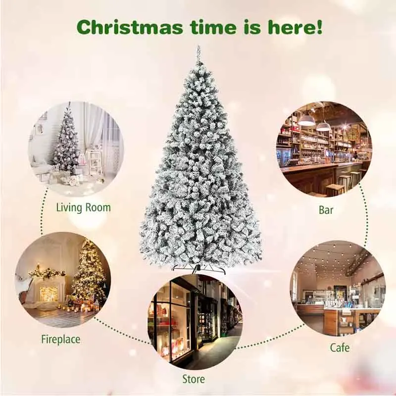 Artificial PVC Christmas Tree with Snow Pine Cones and LED Lights for  Christmas Home Decoration Christmas Tree