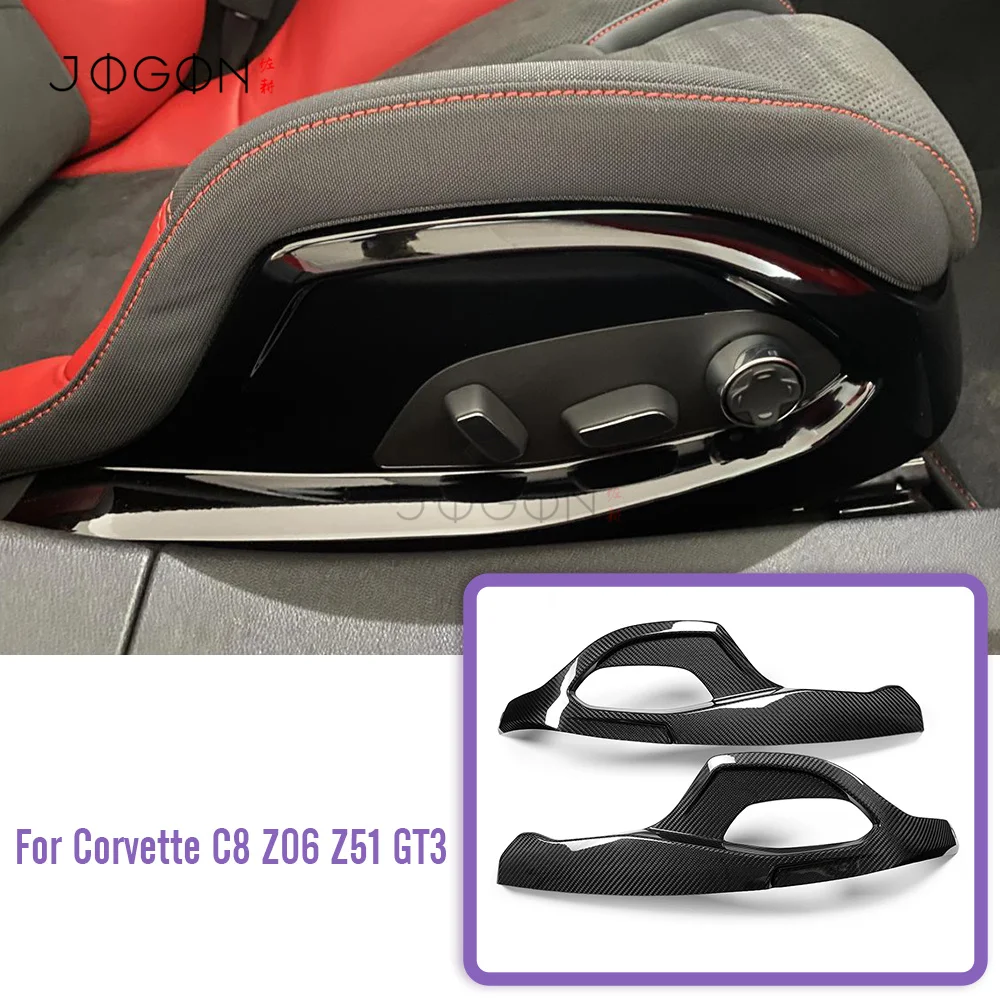 For Corvette C8 Z06 Stingray Competition GT3 2020+ Real Carbon Seat Switch Button Cover Interior Accessories