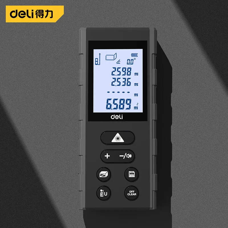 Imagem -02 - Deli-laser Range Finder Nível Automático Medidor de Distância Análise Eletrônica Instrumento de Medição 50m 70m 100m