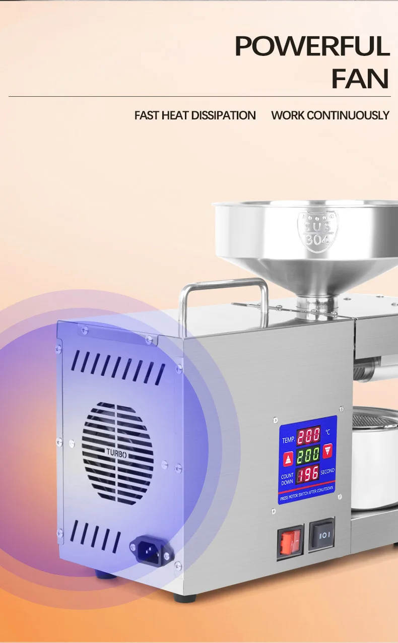 ماكينة ضغط الزيت المنزلية LTP333 ماكينة ضغط الزيت الصغيرة الذكية المصنوعة من الفولاذ المقاوم للصدأ