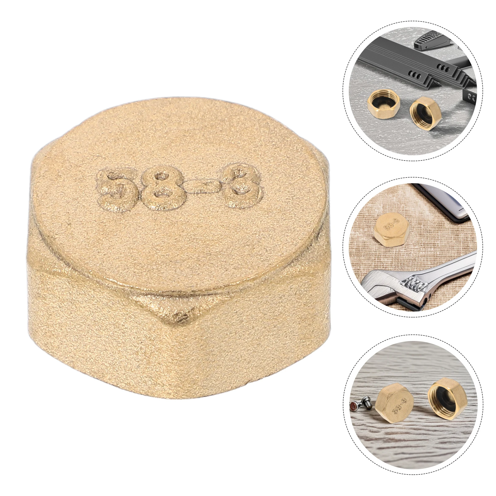 

12 pcs Brass Caps Plugs Thread Cap Plug Adapter Pipe Fittings Rubber Gaskets Water Pipe G1/2 Leakproof Sealing Garden