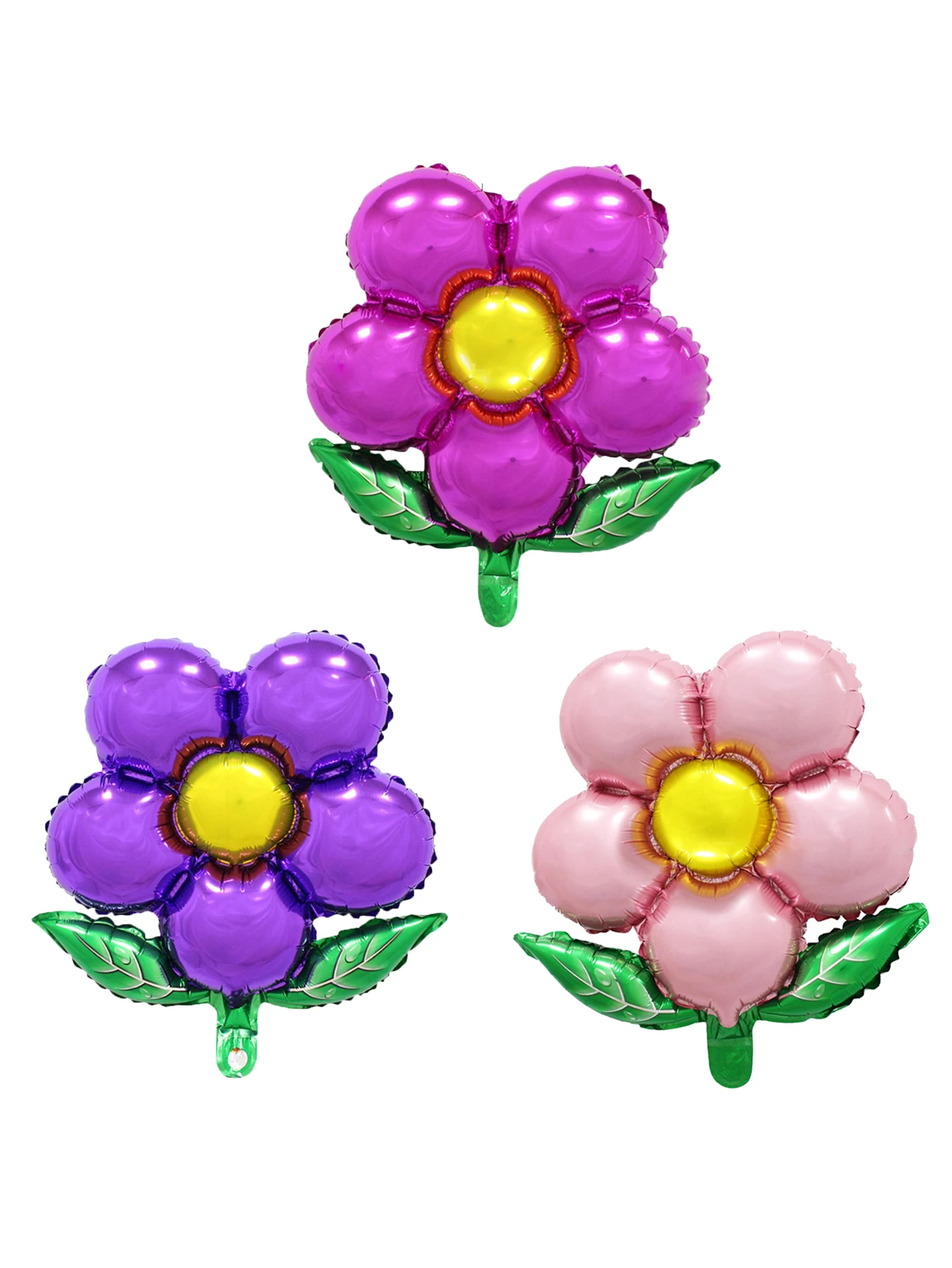 3pcs Flower Balloons Pink Rose Red Purple Flower Balloon Birthday Party Wedding Decorations