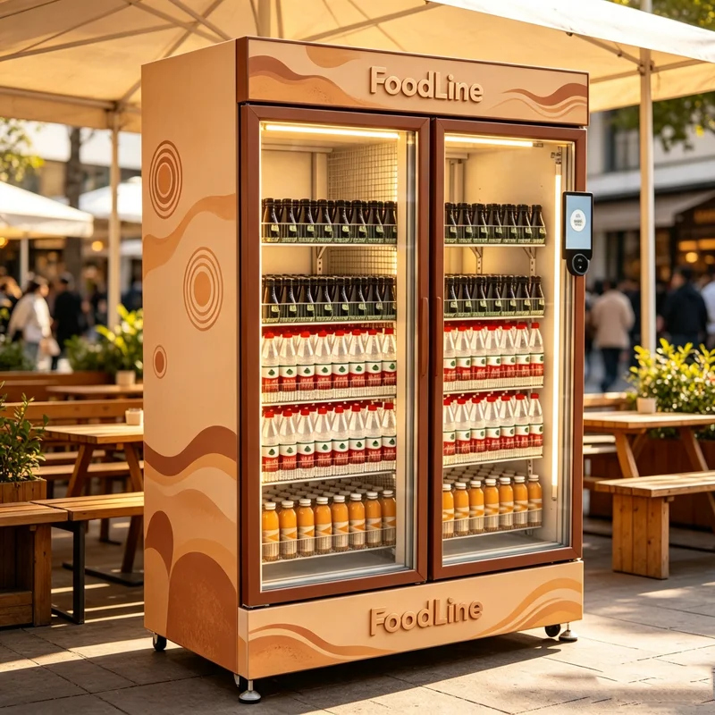 Malaysia Market Combo Vending Machine AI Smart Cooler Cabinet QR Code Object Recognition SDK Credit Card Stainless Steel Custom