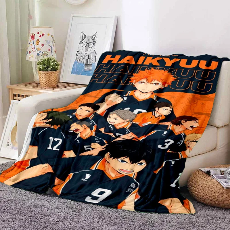 Haikyuu Manga Theme Blanket Set: Hinata Shoyo Tobio Kageyama Bed Throw Soft Bedding Gift with Sofa Cover