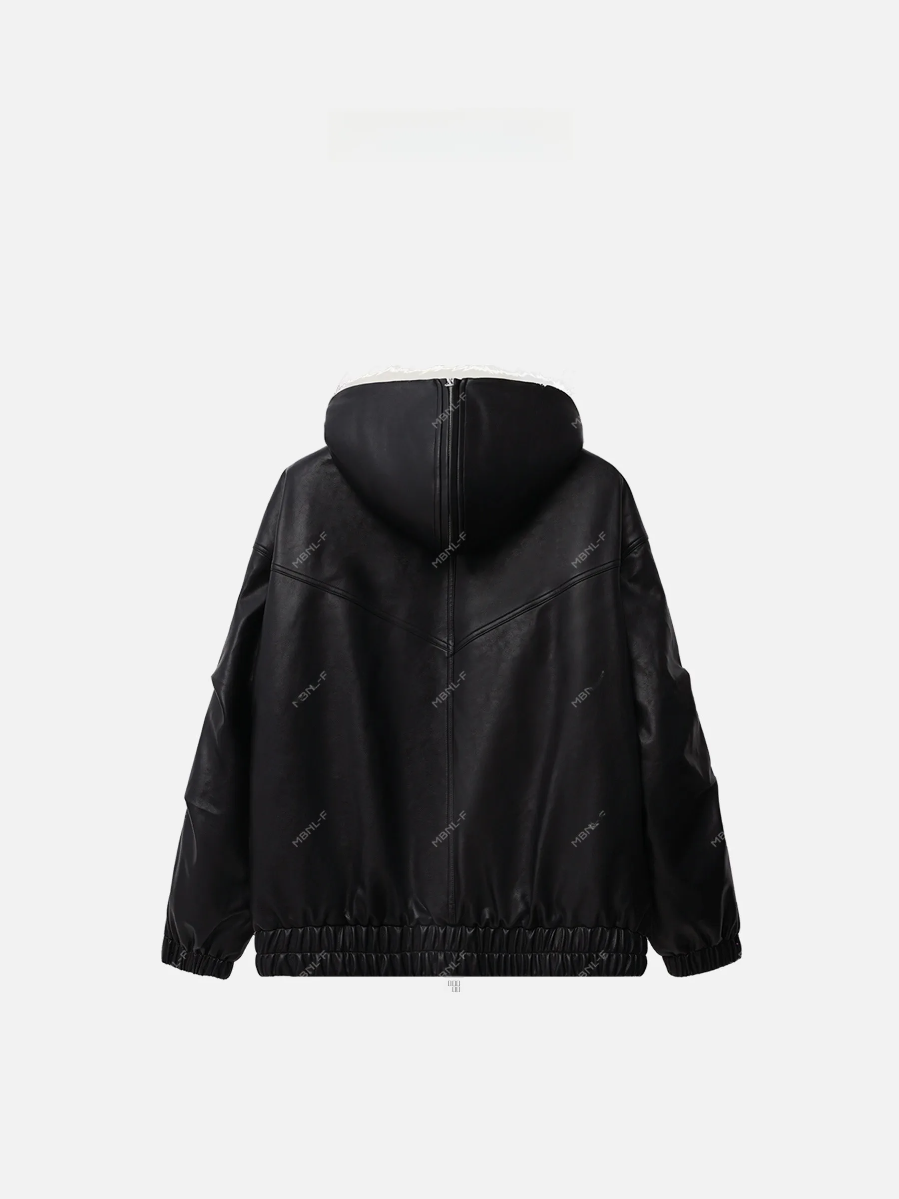 MBNLF 2025FW 新デザイン ハット付き グースダウン レザー ジャケット スタンダードフィット 長袖 レギュラー丈 秋ファッション レディースコート