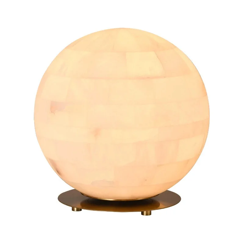 

Italian bedroom bedside lamp art marble decorative all copper table lamp