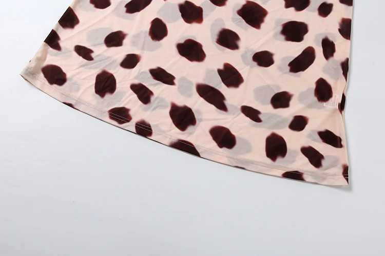 Weird Puss Leopardenmuster 2-teiliges Set Damen Sexy Tanktop mit unregelmäßigem Saum und tiefem Ausschnitt + durchsichtiger Rock Urlaubs- und Party-Outfit – Detail 12